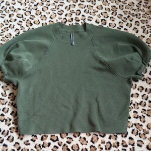 Green Puff Sleeve Sweater
